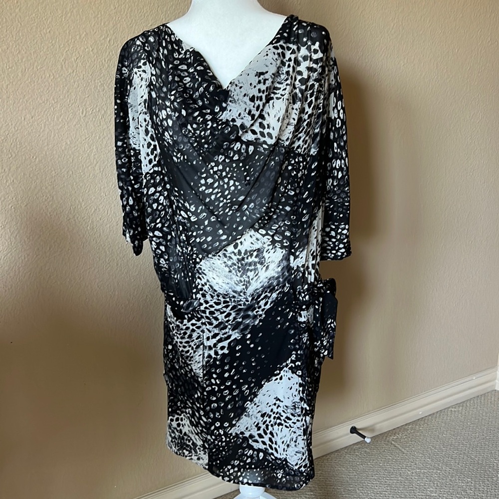 InterMix dress black & white animal print